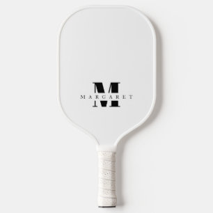 Simple Minimalist Modern Chic Monogram Name Pickleball Paddle