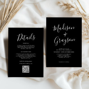 Simple Minimalist Modern Clean Calligraphy Wedding Invitation