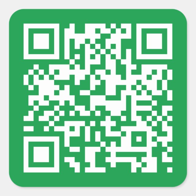 Simple Minimalist Modern Customise QR Code Square Sticker (Front)