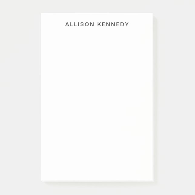 Simple Minimalist Modern Elegant Basic Black Grey Post-it Notes (Front)
