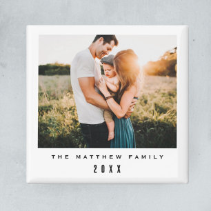 Simple Minimalist & Modern Family Photo Magnet