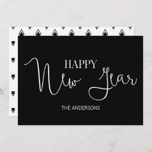 Simple Minimalist Modern Happy New Year's Holiday Card