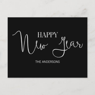 Simple Minimalist Modern Happy New Year's Holiday Postcard