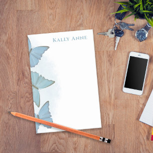 Simple Minimalist Modern Nature Blue Butterflies Post-it Notes