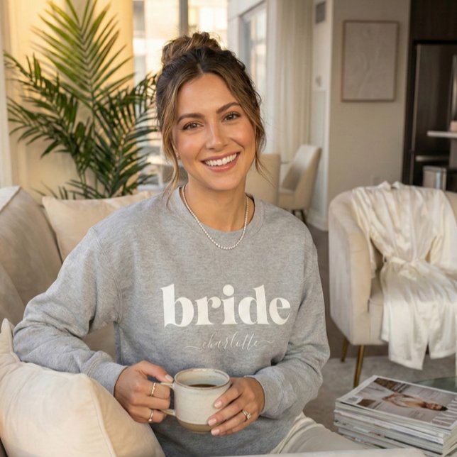 Simple Minimalist Modern Personalised Bride  Sweatshirt (Creator Uploaded)