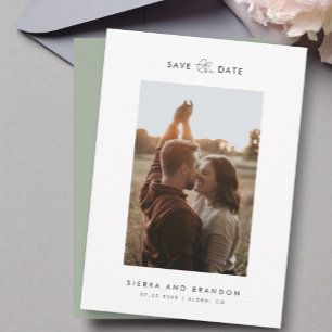 Simple Minimalist Modern Photo Script Calligraphy Save The Date