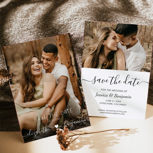 Simple Minimalist Modern Photo Wedding Save The Date (Creator Uploaded)