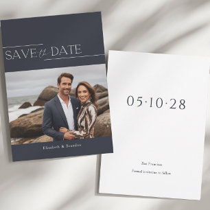 Simple minimalist modern photo wedding  save the date