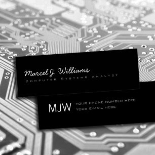 simple minimalist modern professional blk. mini business card