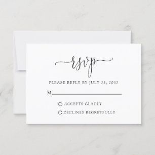 Simple Minimalist Modern Script Typography RSVP Card
