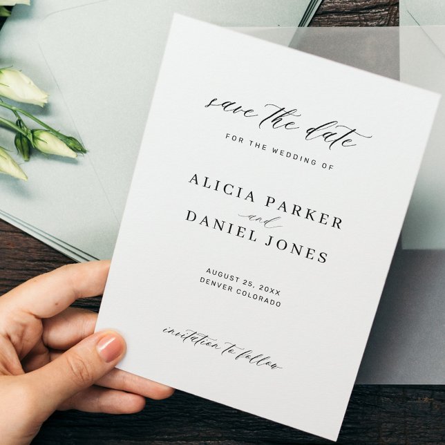 Simple minimalist modern script wedding  save the date (Creator Uploaded)