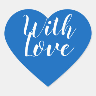 Simple minimalist modern trendy blue with love heart sticker