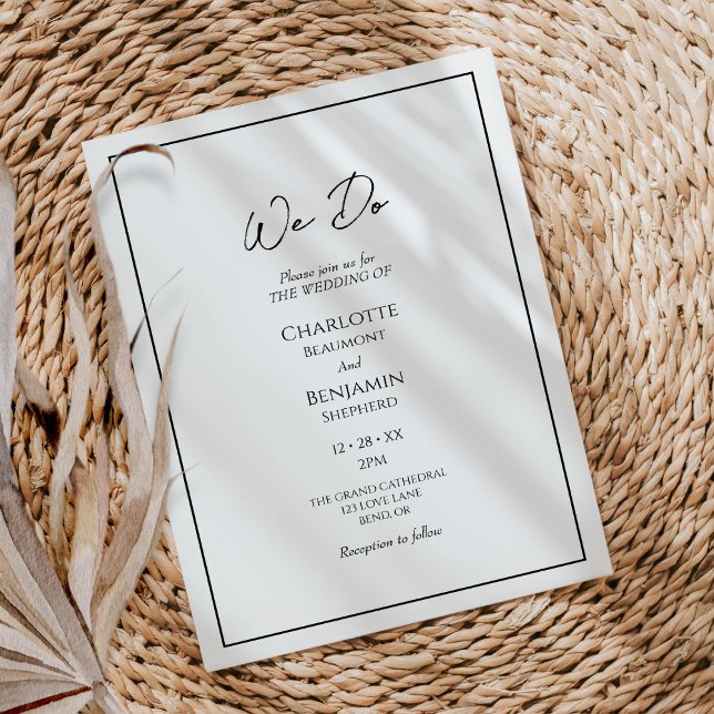 Simple Minimalist Modern We Do Wedding Invitation (Creator Uploaded)