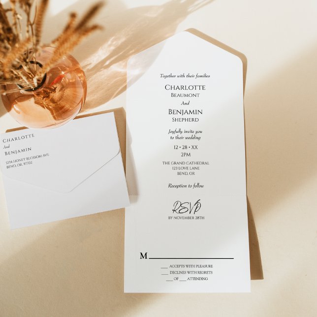 Simple Minimalist Modern Wedding All In One Invitation (Creator Uploaded)