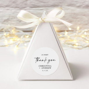 Simple Minimalist & Modern Wedding Classic Round Sticker