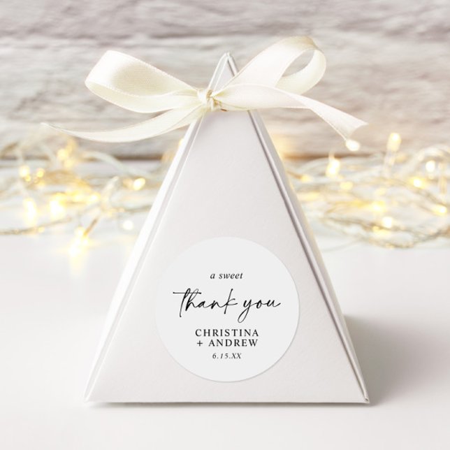 Simple Minimalist & Modern | Wedding  Classic Round Sticker (Creator Uploaded)