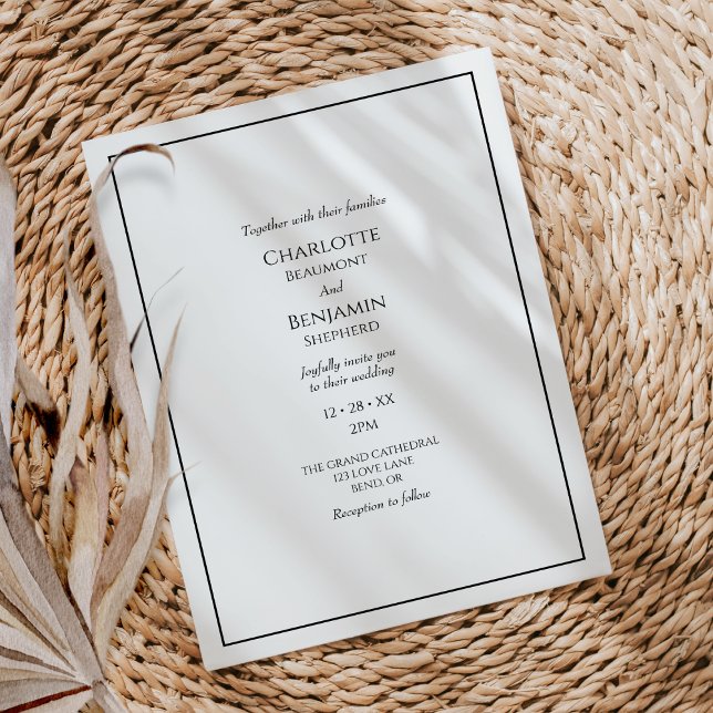 Simple Minimalist Modern Wedding Invitation (Creator Uploaded)