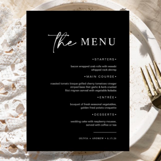 Simple Minimalist & Modern | Wedding Menu (Creator Uploaded)