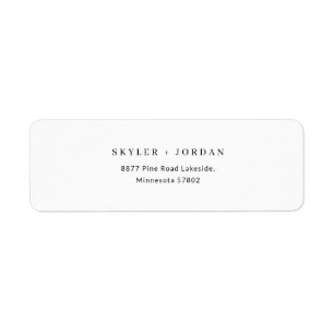 Simple Minimalist Modern Wedding Return Address Label