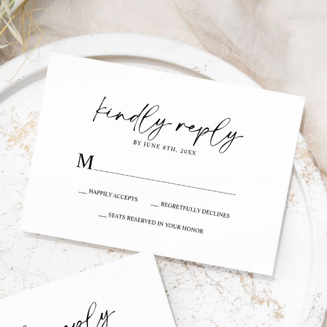 Simple Minimalist & Modern | Wedding RSVP Card (Creator Uploaded)