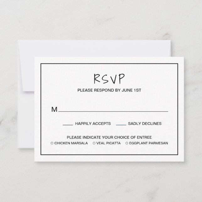Simple Minimalist Modern Wedding RSVP Card (Front)