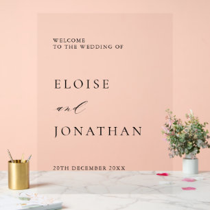 Simple Minimalist Modern  Wedding Welcome Acrylic Sign