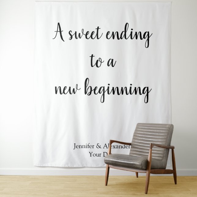 Simple Minimalist Monochrome Love Quote Tapestry (In Situ)