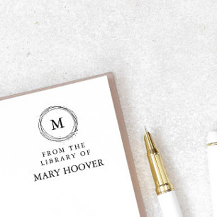 Simple Minimalist Monogram From The Library Of Rubber Stamp