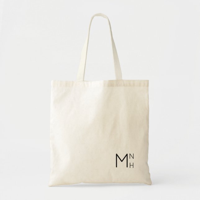 Simple + Minimalist Monogram Initials Tote (Front)