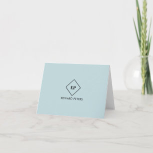 Simple Minimalist Monogram Personalised Stationery Card