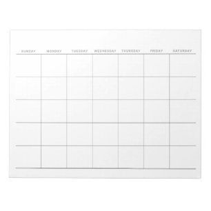 Simple Minimalist Monthly Planner Notepad