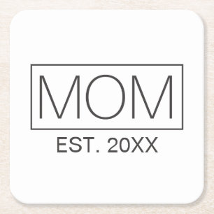 Simple Minimalist Mum Typography   Coaster