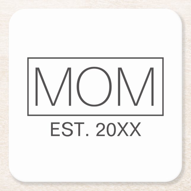 Simple Minimalist Mum Typography | Coaster (Front)