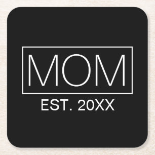 Simple Minimalist Mum Typography   Coaster