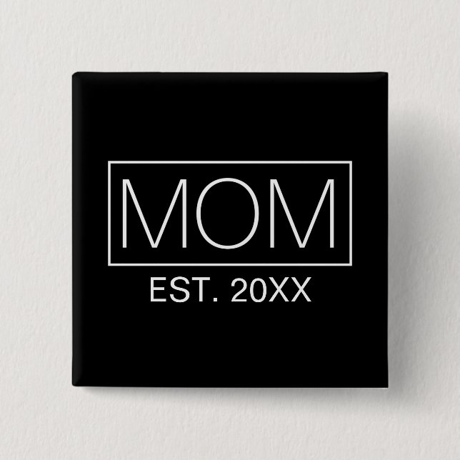 Simple Minimalist Mum Typography | Pin Button (Front)