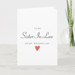 Simple Minimalist  My Sister-in-law, Wedding Card 