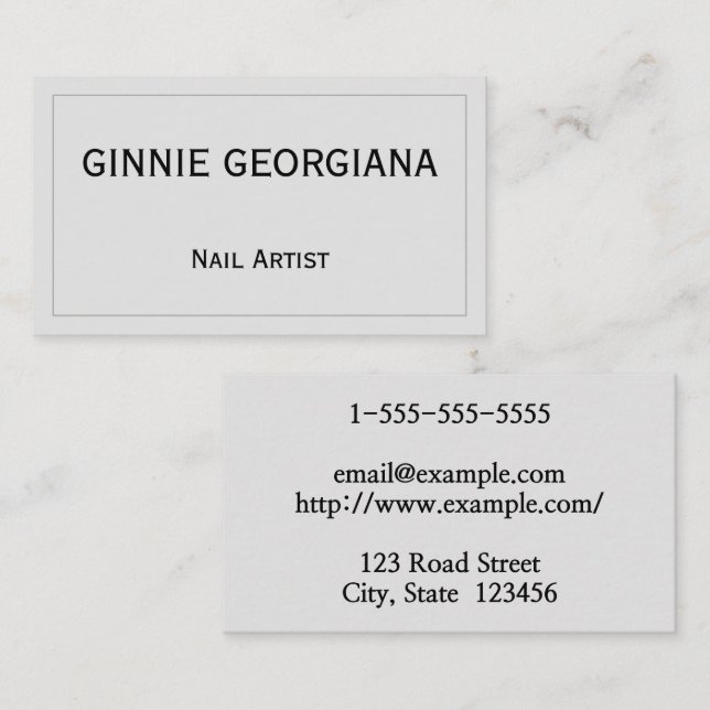 Simple & Minimalist Nail Artist Business Card (Front/Back)