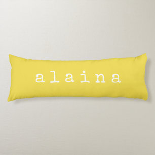 Simple Minimalist Name Design in Yellow Body Cushion