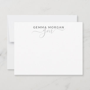 Simple Minimalist Name With Chic Script Initial Card