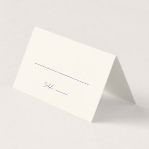 Simple Minimalist Navy Blue Wedding Place Card