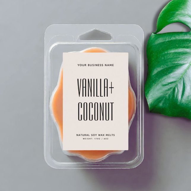 Simple minimalist neutral soy wax melts label (Creator Uploaded)