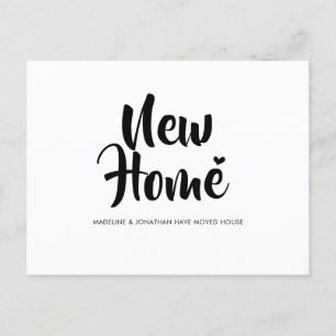 Simple Minimalist New Home Heart Moving Announcement Postcard