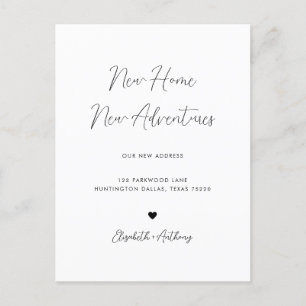 Simple Minimalist New Home New Adventures Moving Announcement Postcard