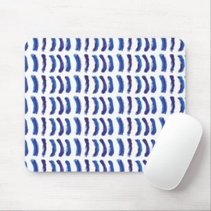Simple Minimalist Oil Paint Blue Lines Mouse Pad