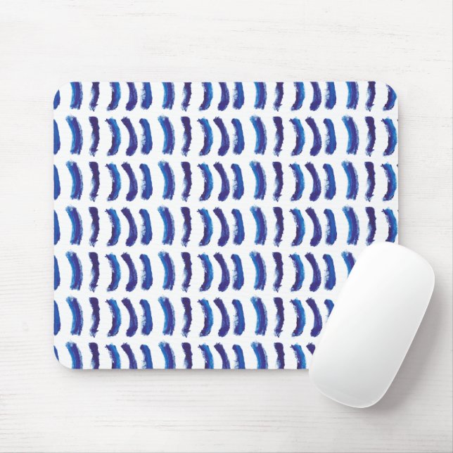 Simple Minimalist Oil Paint Blue Lines  Mouse Pad (With Mouse)
