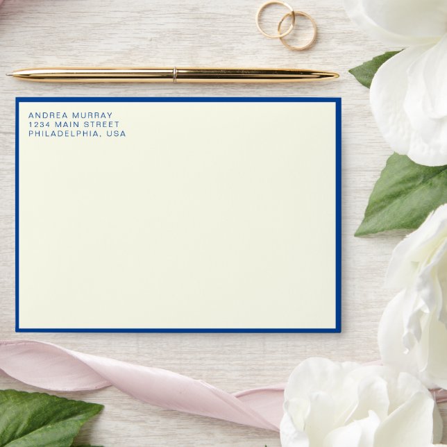 Simple Minimalist One Border Modern Ivory  Envelope (Wedding)