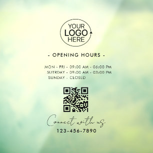 Simple Minimalist Opening Times Logo Store Hours