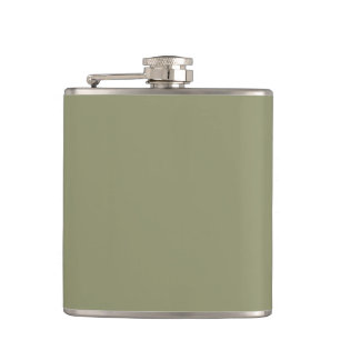 Simple minimalist pastel sage hip flask