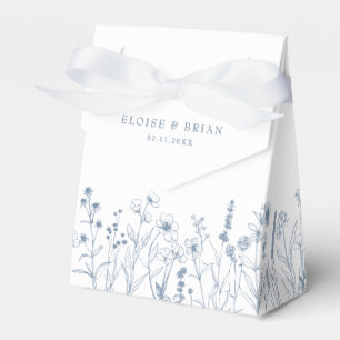 Simple Minimalist Periwinkle Wildflower Wedding Favour Box