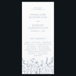 Simple Minimalist Periwinkle Wildflower Wedding Program<br><div class="desc">Simple Minimalist Elegant Dusty Blue Periwinkle Modern Wedding program with wildflowers. Please find more matching designs and variations from my store. And feel free to contact me for further customisation or matching items.</div>